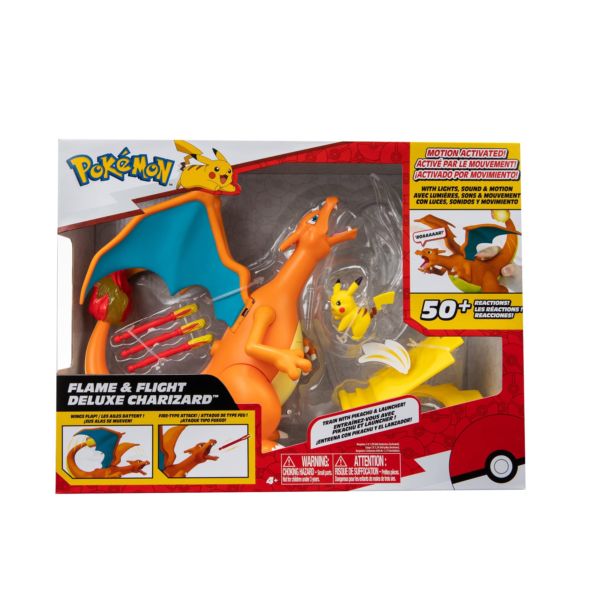 Bizak Pokemon Deluxe Electronic Charizard Vs Pikachu Set with Over 30 Lights, Sounds and Motion Reactions Unique in its Flying Form (63223731)